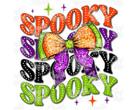 Coquette Spooky Halloween Bow Png