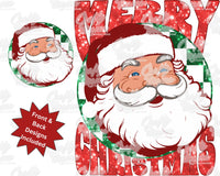 Merry Christmas Checkerboard Santa Png