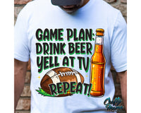 Game Plan Drink Beer Yell At TV Repeat Png