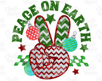 Groovy Christmas Peace Hand Sign Png