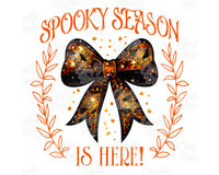 Spooky Season Faux Glitter Bow Png