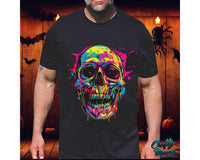 Neon Trendy Halloween Skull Png