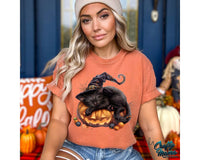 Halloween Black Cat Pumpkin Png