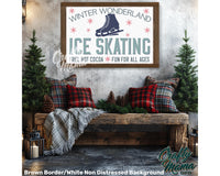 a picture of a winter wonderland ice skating sign