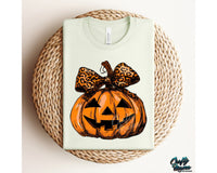 Jack O Lantern Leopard Print Bow Png