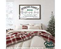 Custom Family Tree Farm Christmas Canvas Sign