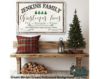 Custom Family Tree Farm Christmas Canvas Sign