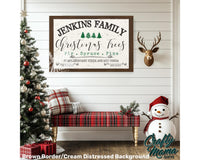 Custom Family Tree Farm Christmas Canvas Sign