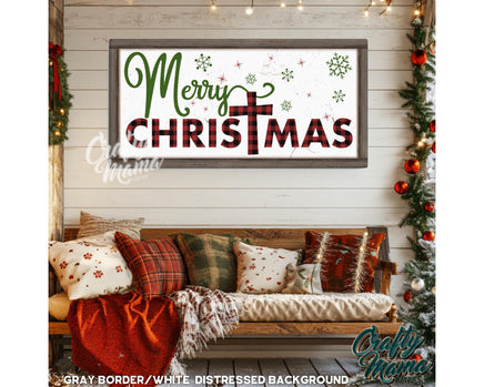 a picture of a merry christmas sign hanging on a wall