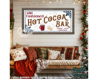 a picture of a hot cocoa bar hanging on a wall