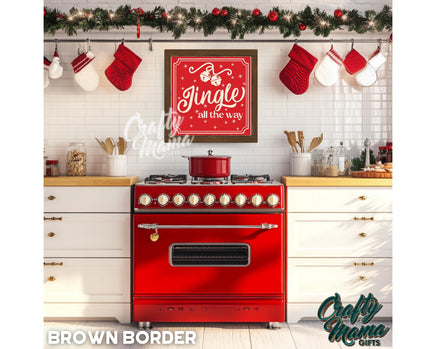 a red stove top oven sitting inside of a kitchen