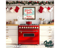 a red stove top oven sitting inside of a kitchen