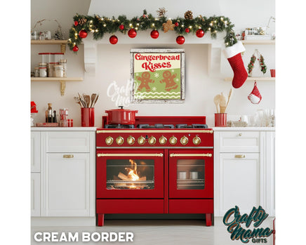 a red stove top oven sitting inside of a kitchen