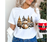 Snowman With Christmas Trees Png