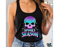 Neon Spooky Season Skull Png