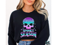 Neon Spooky Season Skull Png