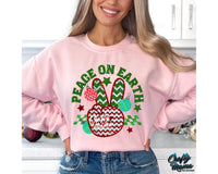 Groovy Christmas Peace Hand Sign Png