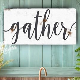 Gather Dining Room Canvas Sign