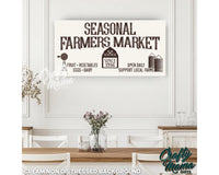 Farmers Market Kitchen Canvas Sign