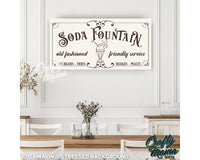 Soda Fountain Canvas Sign