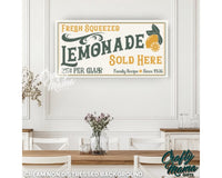 Fresh Squeezed Lemonade Canvas Sign