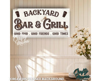 Backyard Bar And Grill Canvas Sign