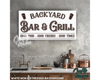 Backyard Bar And Grill Canvas Sign