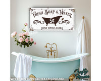 Bathroom Hot Bath Canvas Sign