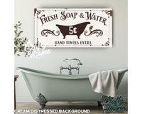 Bathroom Hot Bath Canvas Sign