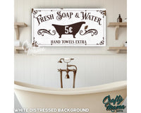 Bathroom Hot Bath Canvas Sign