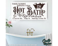 Hot Bath Bathroom Canvas Sign