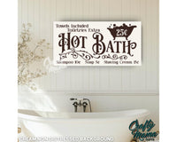 Hot Bath Bathroom Canvas Sign