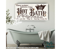 Hot Bath Bathroom Canvas Sign