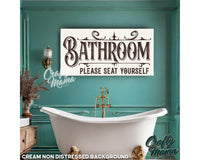 Bathroom Please Seat Yourself Canvas Sign