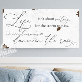 Dance In The Rain Canvas Sign