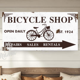 Bicycle Shop Canvas Sign