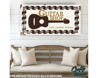 Guitar Shop, Music Canvas Sign
