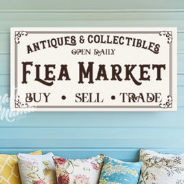 Flea Market Vintage Canvas Sign