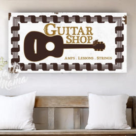 Guitar Shop, Music Canvas Sign