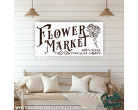 Flower Market Canvas Sign