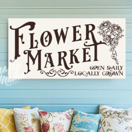 Flower Market Canvas Sign