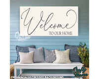 Welcome To Our Home Canvas Sign