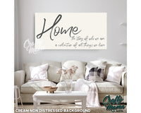 Home The Story Of Who We Are Canvas Sign