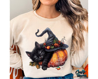 Halloween Black Cat Pumpkin Png