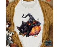 Halloween Black Cat Pumpkin Png