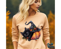 Halloween Black Cat Pumpkin Png