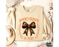 Spooky Season Faux Glitter Bow Png