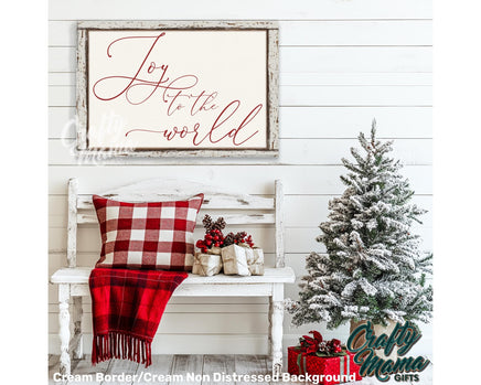 a white bench sitting next to a christmas tree