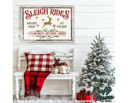 a white bench sitting next to a christmas tree