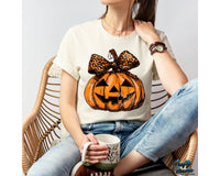 Jack O Lantern Leopard Print Bow Png